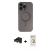 MARSİLYAN™- iPhone 14 Pro Kılıf Akış Minimal Özel Seri - Siyah Mat Seramik Nano Ekran Koruyucu + Raze Metal Kamera Lens - GD