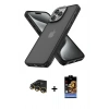 MARSİLYAN™- iPhone 14 Pro Kılıf Atlas Form - Siyah Buffer Hayalet Cam Ekran Koruyucu + Raze Metal Kamera Lens - GD