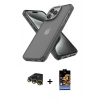 MARSİLYAN™- iPhone 14 Pro Kılıf Atlas Form - Siyah Buffer Hayalet Cam Ekran Koruyucu + Raze Metal Kamera Lens - GD
