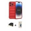 MARSİLYAN™- iPhone 14 Pro Kılıf Atlas Koleksiyonu - Siyah 6D Mat Seramik Hayalet Nano Ekran Koruyucu + Raze Metal Kamera Lens - GD