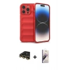 MARSİLYAN™- iPhone 14 Pro Kılıf Atlas Koleksiyonu - Siyah Bilvis 3D Mat Cam Ekran Koruyucu + Raze Metal Kamera Lens - GD