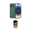 MARSİLYAN™- iPhone 14 Pro Kılıf Atlas Koleksiyonu - Siyah Buffer Cam Ekran Koruyucu