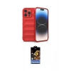 MARSİLYAN™- iPhone 14 Pro Kılıf Atlas Koleksiyonu - Siyah Buffer Hayalet Cam Ekran Koruyucu