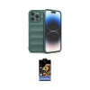 MARSİLYAN™- iPhone 14 Pro Kılıf Atlas Koleksiyonu - Siyah Buffer Hayalet Cam Ekran Koruyucu
