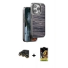 MARSİLYAN™- iPhone 14 Pro Kılıf Atlas Minimal Özel Seri - Siyah Buffer Cam Ekran Koruyucu + Raze Metal Kamera Lens - GD