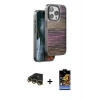 MARSİLYAN™- iPhone 14 Pro Kılıf Atlas Minimal Özel Seri - Siyah Buffer Hayalet Cam Ekran Koruyucu + Raze Metal Kamera Lens - GD