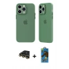 MARSİLYAN™- iPhone 14 Pro Kılıf Atlas Minimal Prime - Siyah 18D Cam Ekran Koruyucu + Raze Metal Kamera Lens - GD