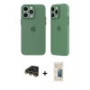 MARSİLYAN™- iPhone 14 Pro Kılıf Atlas Minimal Prime - Siyah 6D Mat Seramik Hayalet Nano Ekran Koruyucu + Raze Metal Kamera Lens - GD