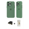 MARSİLYAN™- iPhone 14 Pro Kılıf Atlas Minimal Prime - Siyah Mat Seramik Nano Ekran Koruyucu + Raze Metal Kamera Lens - GD