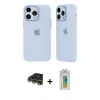 MARSİLYAN™- iPhone 14 Pro Kılıf Atlas Minimal Prime - Siyah Polymer Nano Ekran Koruyucu + Raze Metal Kamera Lens - GD