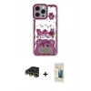 MARSİLYAN™- iPhone 14 Pro Kılıf Çekirdek Asil - Siyah 6D Mat Seramik Hayalet Nano Ekran Koruyucu + Raze Metal Kamera Lens - GD