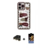 MARSİLYAN™- iPhone 14 Pro Kılıf Çekirdek Asil - Siyah Buffer Hayalet Cam Ekran Koruyucu + Gold Raze Metal Kamera Lens
