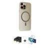 MARSİLYAN™- iPhone 14 Pro Kılıf Çekirdek Modern Prime - Siyah 3D Antistatik Cam Ekran Koruyucu + Raze Metal Kamera Lens - GD