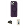 MARSİLYAN™- iPhone 14 Pro Kılıf Çekirdek Modern Prime - Siyah 6D Mat Seramik Hayalet Nano Ekran Koruyucu + Raze Metal Kamera Lens - GD