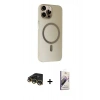 MARSİLYAN™- iPhone 14 Pro Kılıf Çekirdek Modern Prime - Siyah Bilvis 3D Mat Cam Ekran Koruyucu + Raze Metal Kamera Lens - GD