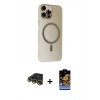 MARSİLYAN™- iPhone 14 Pro Kılıf Çekirdek Modern Prime - Siyah Buffer Hayalet Cam Ekran Koruyucu + Raze Metal Kamera Lens - GD