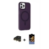 MARSİLYAN™- iPhone 14 Pro Kılıf Çekirdek Modern Prime - Siyah Buffer Hayalet Cam Ekran Koruyucu + Raze Metal Kamera Lens - GD