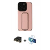 MARSİLYAN™- iPhone 14 Pro Kılıf Çekirdek Yansıma - Siyah 3D Antistatik Cam Ekran Koruyucu + Raze Metal Kamera Lens - GD