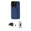 MARSİLYAN™- iPhone 14 Pro Kılıf Çekirdek Yansıma - Siyah Bilvis Hayalet Cam Ekran Koruyucu + Raze Metal Kamera Lens - GD