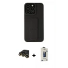 MARSİLYAN™- iPhone 14 Pro Kılıf Çekirdek Yansıma - Siyah Bilvis Hayalet Cam Ekran Koruyucu + Raze Metal Kamera Lens - GD