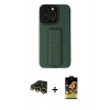 MARSİLYAN™- iPhone 14 Pro Kılıf Çekirdek Yansıma - Siyah Buffer Cam Ekran Koruyucu + Raze Metal Kamera Lens - GD