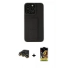 MARSİLYAN™- iPhone 14 Pro Kılıf Çekirdek Yansıma - Siyah Buffer Cam Ekran Koruyucu + Raze Metal Kamera Lens - GD