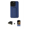 MARSİLYAN™- iPhone 14 Pro Kılıf Çekirdek Yansıma - Siyah Buffer Hayalet Cam Ekran Koruyucu + Raze Metal Kamera Lens - GD