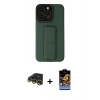 MARSİLYAN™- iPhone 14 Pro Kılıf Çekirdek Yansıma - Siyah Buffer Hayalet Cam Ekran Koruyucu + Raze Metal Kamera Lens - GD