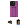 MARSİLYAN™- iPhone 14 Pro Kılıf Çekirdek Yansıma - Siyah Buffer Hayalet Cam Ekran Koruyucu + Raze Metal Kamera Lens - GD