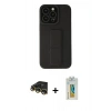 MARSİLYAN™- iPhone 14 Pro Kılıf Çekirdek Yansıma - Siyah Polymer Nano Ekran Koruyucu + Raze Metal Kamera Lens - GD