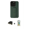 MARSİLYAN™- iPhone 14 Pro Kılıf Çekirdek Yansıma - Siyah Polymer Nano Ekran Koruyucu + Raze Metal Kamera Lens - GD