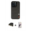MARSİLYAN™- iPhone 14 Pro Kılıf Doruk Asil Koleksiyonu - Siyah Bilvis 3D Mat Cam Ekran Koruyucu + Raze Metal Kamera Lens - GD