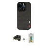 MARSİLYAN™- iPhone 14 Pro Kılıf Doruk Asil Koleksiyonu - Siyah Polymer Nano Ekran Koruyucu + Raze Metal Kamera Lens - GD
