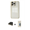 MARSİLYAN™- iPhone 14 Pro Kılıf Doruk Doku Prime - Siyah 6D Mat Seramik Hayalet Nano Ekran Koruyucu + Raze Metal Kamera Lens - GD
