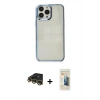 MARSİLYAN™- iPhone 14 Pro Kılıf Doruk Doku Prime - Siyah 6D Mat Seramik Hayalet Nano Ekran Koruyucu + Raze Metal Kamera Lens - GD