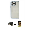MARSİLYAN™- iPhone 14 Pro Kılıf Doruk Doku Prime - Siyah Buffer Cam Ekran Koruyucu + Raze Metal Kamera Lens - GD