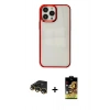 MARSİLYAN™- iPhone 14 Pro Kılıf Doruk Doku Prime - Siyah Buffer Cam Ekran Koruyucu + Raze Metal Kamera Lens - GD
