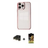 MARSİLYAN™- iPhone 14 Pro Kılıf Doruk Doku Prime - Siyah Buffer Cam Ekran Koruyucu + Raze Metal Kamera Lens - GD