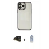 MARSİLYAN™- iPhone 14 Pro Kılıf Doruk Doku Prime - Siyah Joko Magic 5D Cam + Raze Metal Kamera Lens - GD