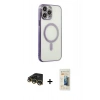 MARSİLYAN™- iPhone 14 Pro Kılıf Doruk Minimal - Siyah 6D Mat Seramik Hayalet Nano Ekran Koruyucu + Raze Metal Kamera Lens - GD