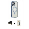 MARSİLYAN™- iPhone 14 Pro Kılıf Doruk Minimal - Siyah 6D Mat Seramik Hayalet Nano Ekran Koruyucu + Raze Metal Kamera Lens - GD