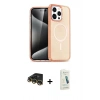 MARSİLYAN™- iPhone 14 Pro Kılıf Eksen Doku Koleksiyonu - Şeffaf Pasifik Cam Ekran Koruyucu + Raze Metal Kamera Lens - GD