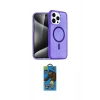 MARSİLYAN™- iPhone 14 Pro Kılıf Eksen Doku Koleksiyonu - Siyah 18D Cam Ekran Koruyucu