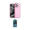 MARSİLYAN™- iPhone 14 Pro Kılıf Eksen Doku Koleksiyonu - Siyah 18D Cam Ekran Koruyucu