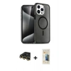 MARSİLYAN™- iPhone 14 Pro Kılıf Eksen Doku Koleksiyonu - Siyah 6D Mat Seramik Hayalet Nano Ekran Koruyucu + Raze Metal Kamera Lens - GD