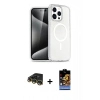 MARSİLYAN™- iPhone 14 Pro Kılıf Eksen Doku Koleksiyonu - Siyah Buffer Hayalet Cam Ekran Koruyucu + Raze Metal Kamera Lens - GD