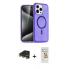 MARSİLYAN™- iPhone 14 Pro Kılıf Eksen Doku Koleksiyonu - Siyah Mat Seramik Nano Ekran Koruyucu + Raze Metal Kamera Lens - GD