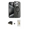 MARSİLYAN™- iPhone 14 Pro Kılıf Eksen Doku Koleksiyonu - Siyah Mat Seramik Nano Ekran Koruyucu + Raze Metal Kamera Lens - GD
