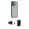 MARSİLYAN™- iPhone 14 Pro Kılıf Eksen Doku Prime - Siyah 3D Antistatik Hayalet Cam Ekran Koruyucu + Raze Metal Kamera Lens - GD