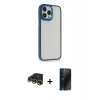 MARSİLYAN™- iPhone 14 Pro Kılıf Eksen Doku Prime - Siyah 3D Antistatik Hayalet Cam Ekran Koruyucu + Raze Metal Kamera Lens - GD